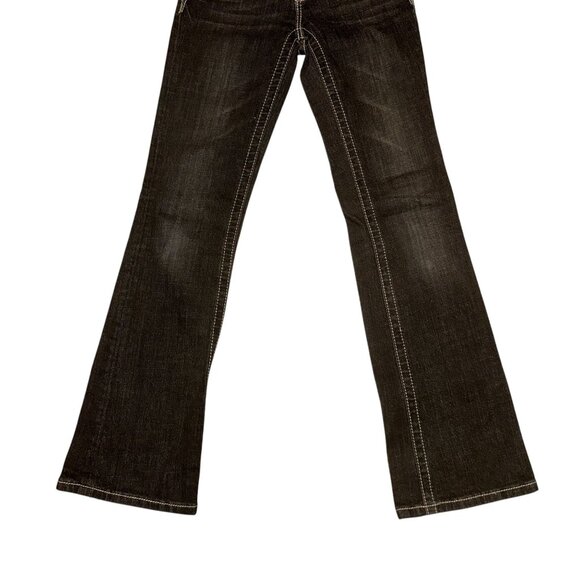 Miss Me Bootcut Big Girls Jeans 12 29 JPK5124B5 Black Embroidered Distressed - Picture 4 of 8